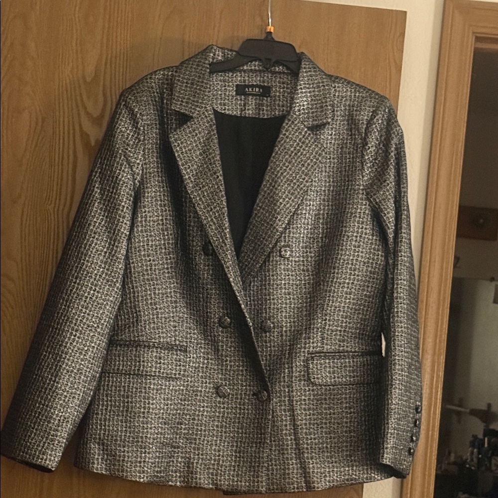AKIRA Black and Silver Blazer